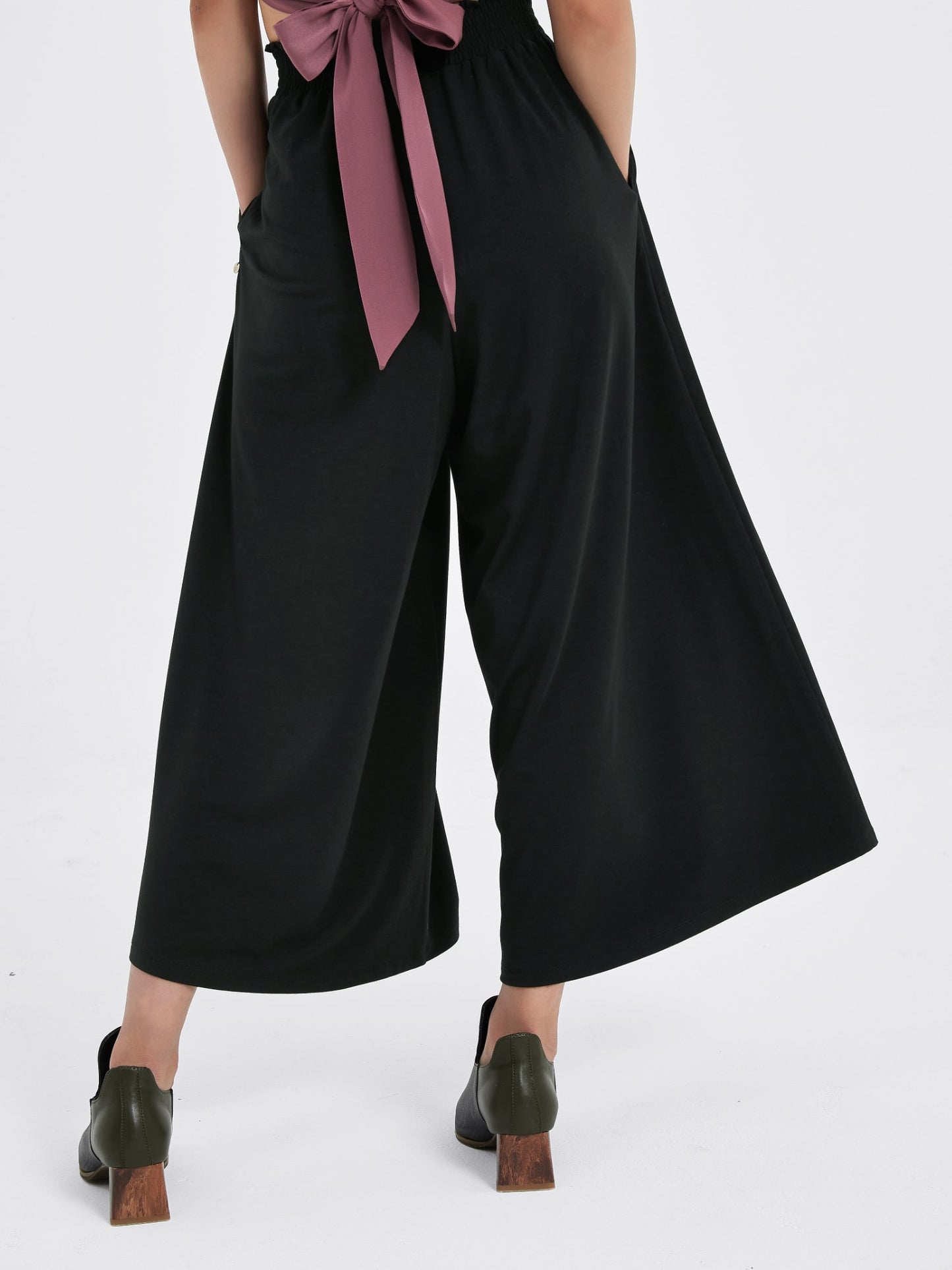 Waist Slimming Ankle Pants, Wide Leg