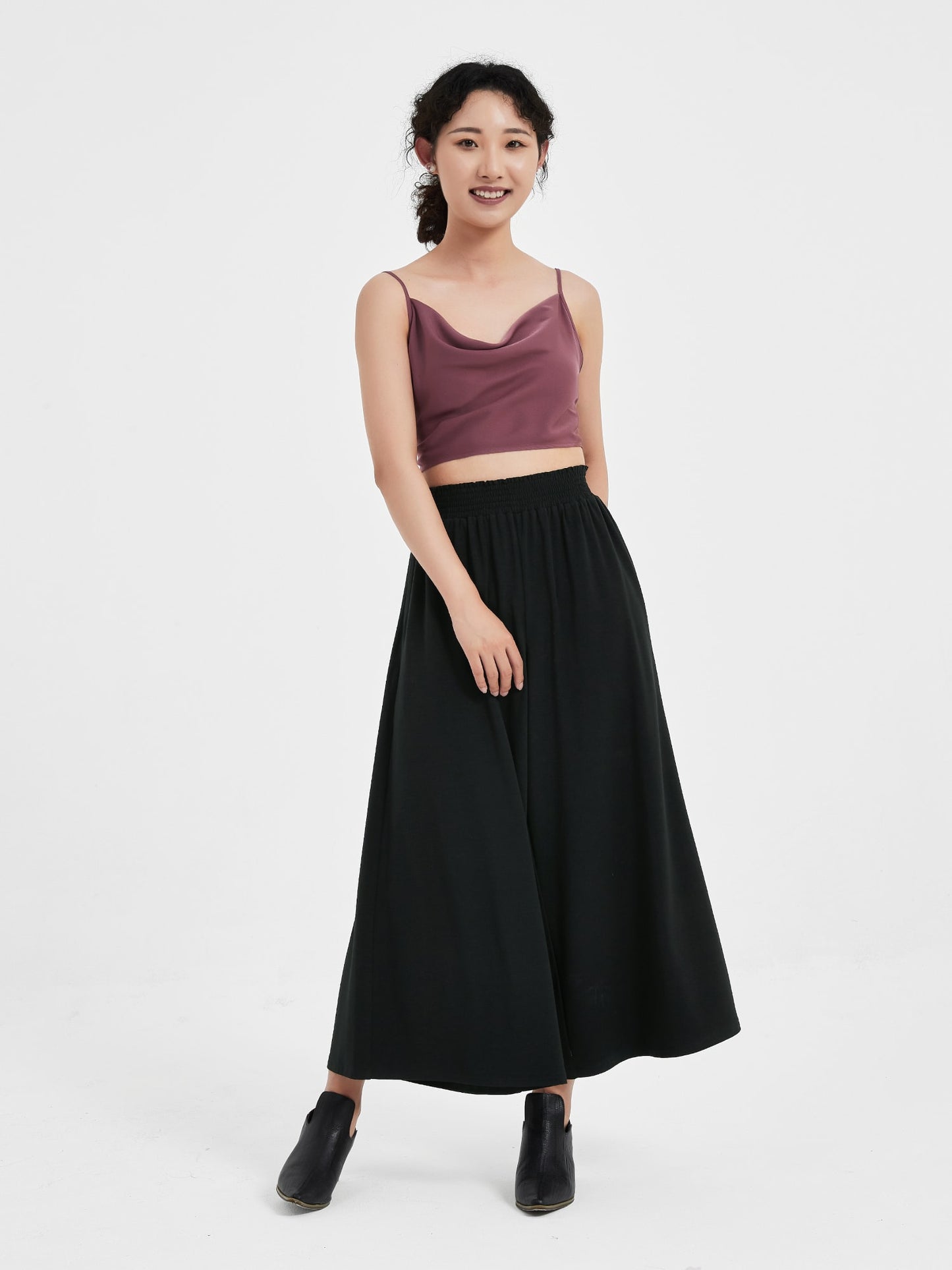 Waist Slimming Ankle Pants, Wide Leg