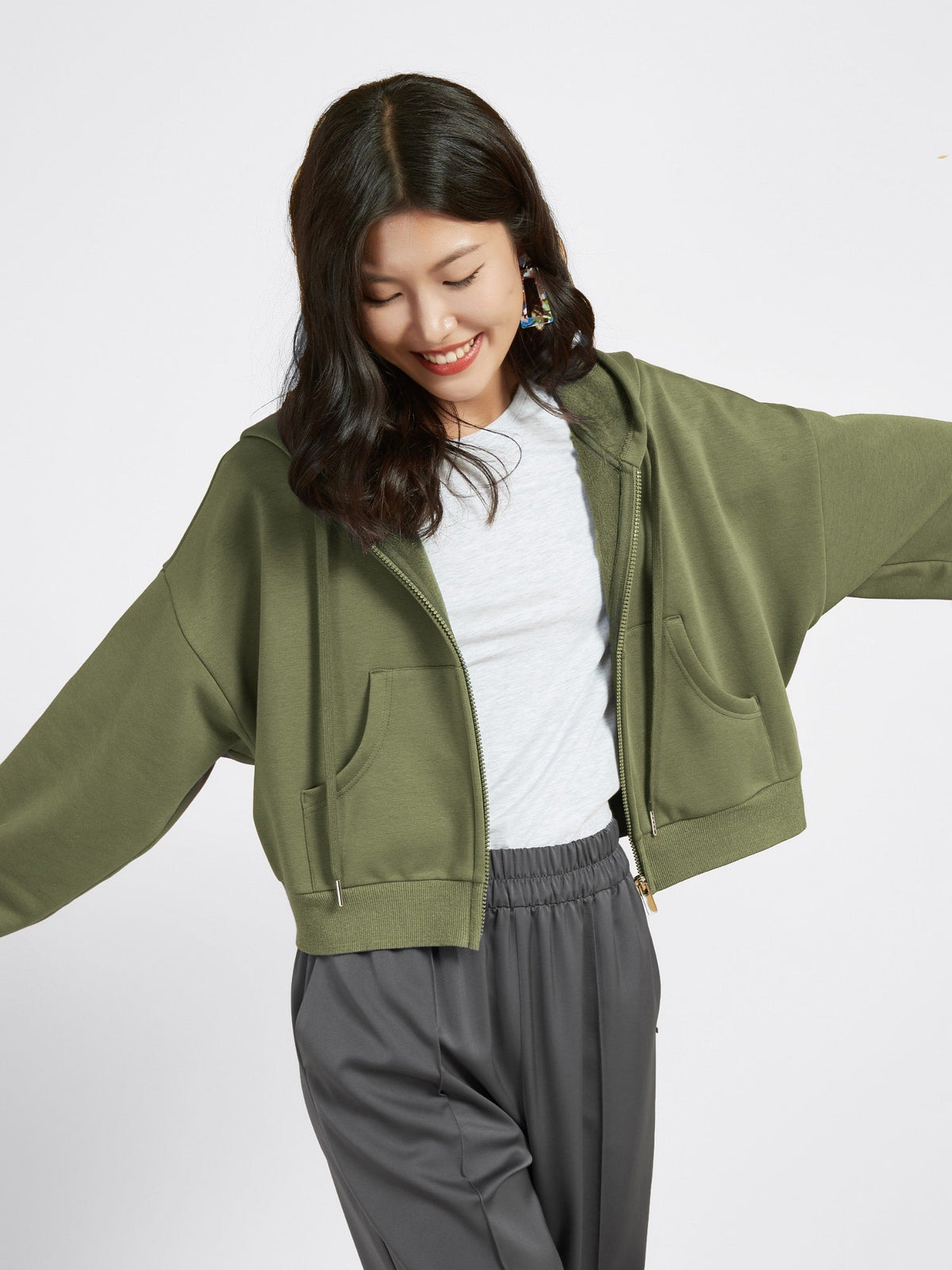 Cubby Zip Up Hoodie - Cropped